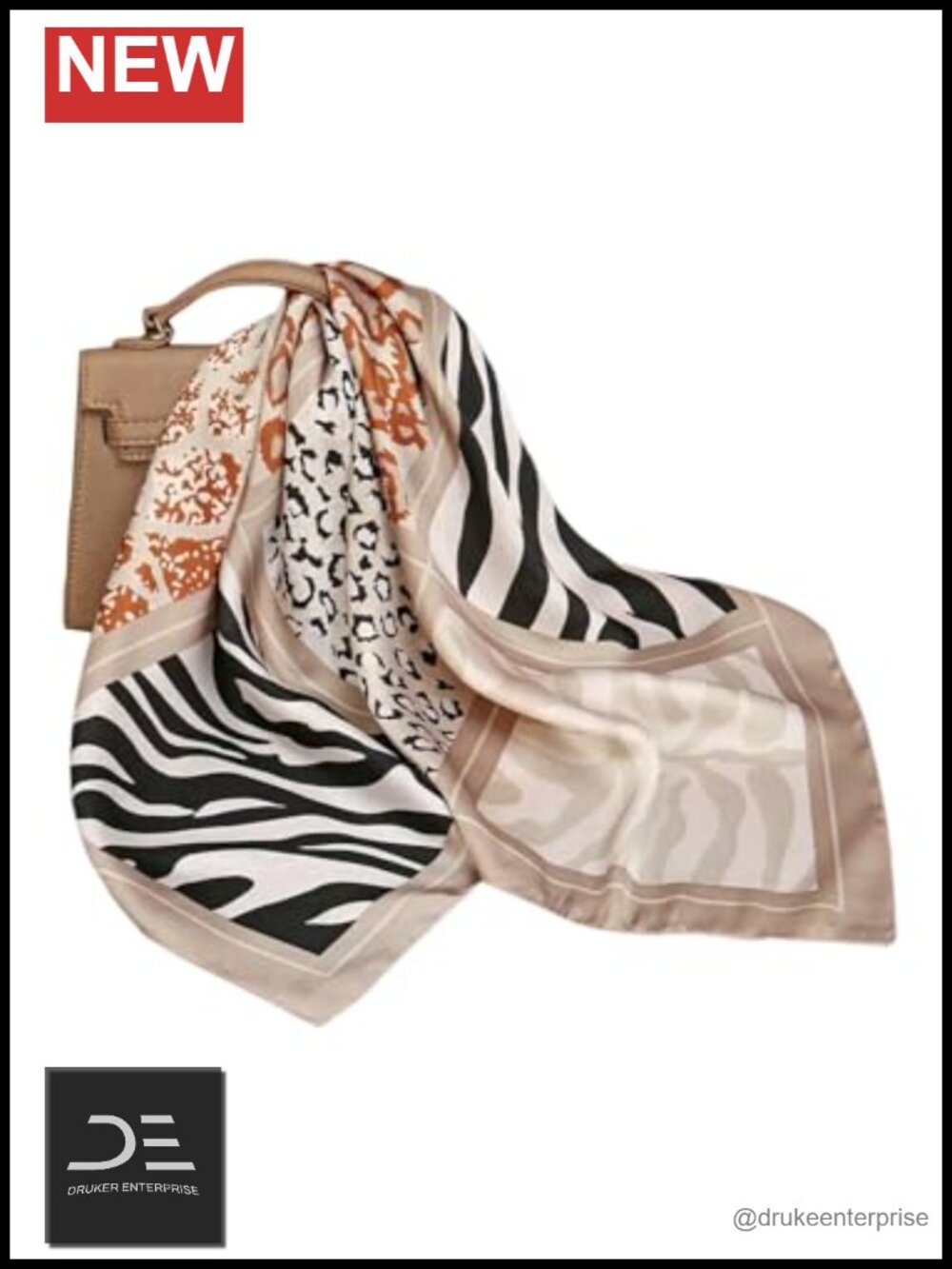 Square Satin Head Scarf - Fashion Animal Print Bandana